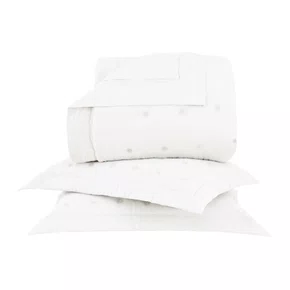 Kit 03 Peças Colcha Super King Eloise Buddemeyer Luxus Prata 3,10 x 2,60 m