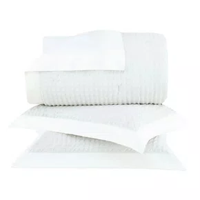 Kit 03 Peças Colcha Super King Magna Buddemeyer Luxus Prata Nuvem 310cm x 260cm