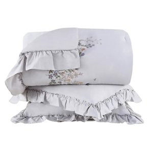 Kit Colcha Queen Elisa Buddemeyer Luxus Cinza Heritage 2,84 x 2,62