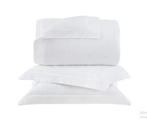 Kit 03 Peças Colcha Ferrieri Branco Queen Cetim 100% Algodão Buddemeyer Luxus
