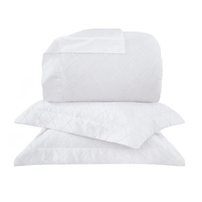 Kit Colcha Queen Etienne 270 Fios Buddemeyer Luxus Branco