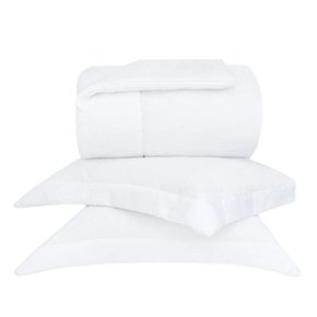 Kit Colcha Super King 270 Fios Parigi III Buddemeyer Luxus Branco 2,90 x 2,50 m