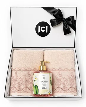 Kit Presente Lavabo Bordado Rosê