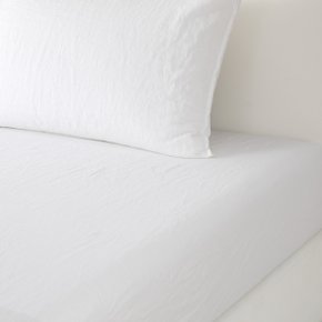 Lençol com Elástico Super King Originel Linho Branco Yves Delorme 2,00 x 2,00 cm