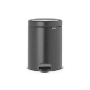 Lixeira New Icon Brabantia Inox com Preto 5 Litros