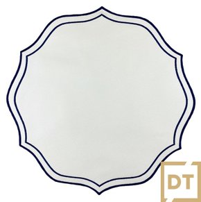 Lugar Americano Bordado Decortextil Off White e Marinho