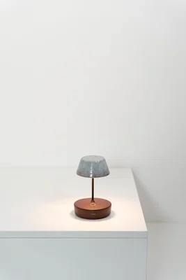 Luminária Recarregável Swap Mini com Cupula de Cerâmica Zafferano Itália Corten