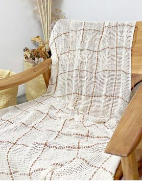 Manta Boca De Leão Pia Laus Couro Caramelo 0,80 x 1,60m