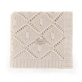 Manta Giulia Tricot Trussardi Bege 1,25 x 1,50 m