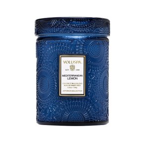 Mini Vela Mediterranean Lemon Pote de Vidro Relevo Voluspa 50 horas