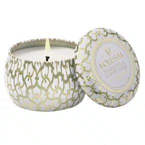 Mini Vela Lata Eucalyptus e White Sage Voluspa 25 Horas