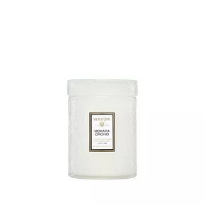 Mini Vela Mokara Orchid Pote de Vidro Relevo Voluspa 50 horas