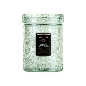 Mini Vela Pote G Relevo White Cypress Voluspa 50 Horas