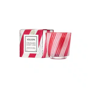 Mini Vela Copo Vidro Crushed Candy Cane Voluspa 25 Horas