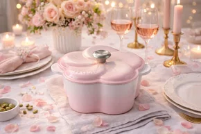 Panela Floral Tradition Le Creuset Shell Pink 20 cm