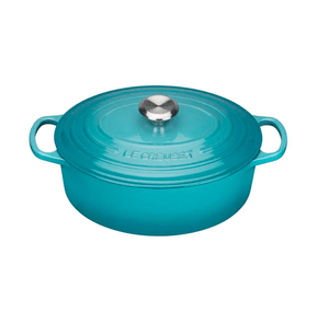 Panela Oval Signature Le Creuset Azul Caribe 27cm