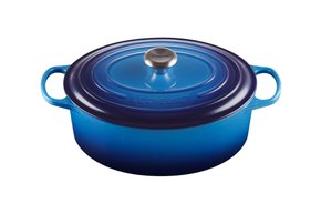 Panela Oval Signature Le Creuset Azure Blue 31 cm