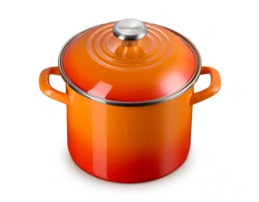 Panela Stock Pot com Pegador em Aço Inox Le Creuset Laranja 22 cm