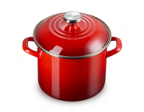 Panela Stock Pot com Pegador em Aço Inox Le Creuset Vermelho 22 cm
