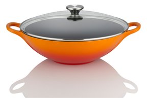 Panela Wok Ferro Fundido Signature Le Creuset Laranja 32 cm
