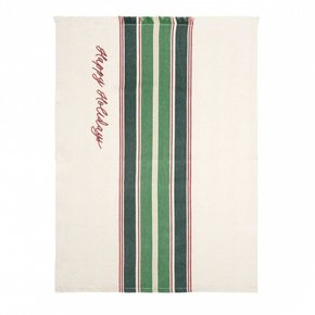 Pano De Copa Happy Holidays Branco e Verde Copa&Cia