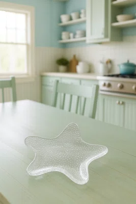 Petisqueira Acrílico Pequena Estrela Transparente 20 cm