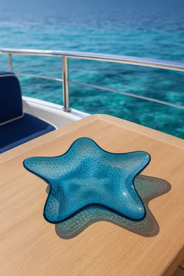 Petisqueira Pequena Acrílico Estrela Azul 20 cm