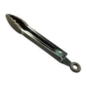 Pinça em Aço Inox e Silicone Kenya Cinza 23 cm