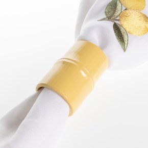 Porta Guardanapo Argola Bambu Amarelo Sweet Home Decor