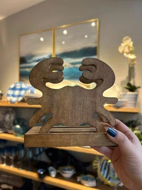 Porta Guardanapo Carangueijo em Madeiro Entrecasa Caramelo