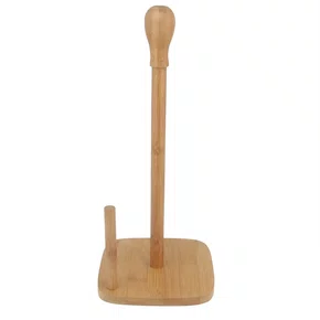 Porta Papel Toalha De Bambu Marrom