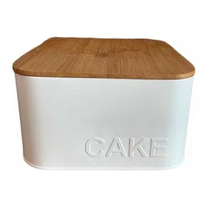 Porte De Metal Com Tampa De Madeira Cake BTC 20 cm