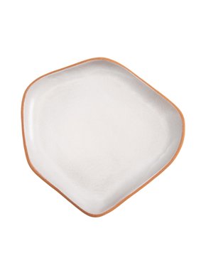 Prato Burle Marx Intermediário em Cerâmica Luli Ateliê Branco 22 cm Prato Burle Marx Intermediário em Cerâmica Luli Ateliê Branco 22 cm