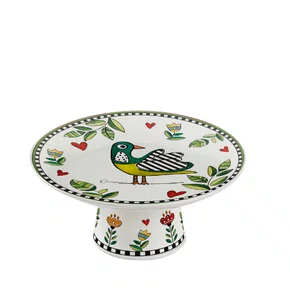 Prato para Bolo com Pé Cocoricò Egan Italy Verde 19 cm