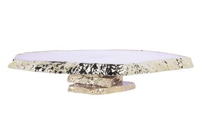 Prato para Bolo Quartzo Cristal com Ouro 24K Camila Vieira 