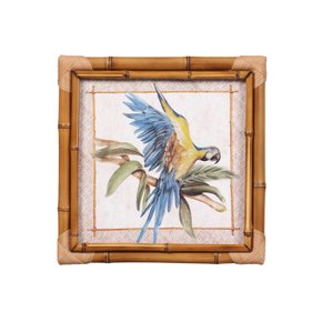 Quadro Bambu Tropical Birds Arara Maison Blanche 35 x 35 cm