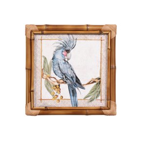 Quadro Bambu Tropical Birds Cacatua Azul Maison Blanche 35 x 35 cm