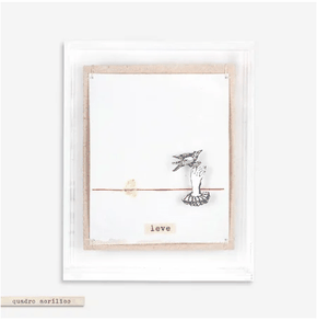 Quadro em  Acrílico com Colagens Leve Mercatto Casa 12cm x 5cm x 15cm 