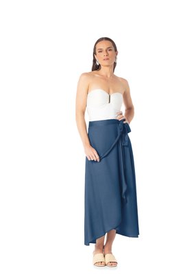 Saida de Praia M Viscose Adriatico Trussardi Azul 84cm x 88cm