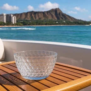 Saladeira Acrílico Circulos Transparente 25 cm