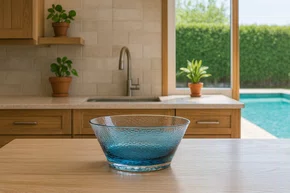 Saladeira Acrílico Degradê Azul 25 cm