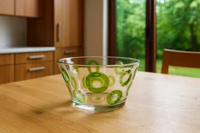 Saladeira Acrílico Textura Círculo Verde 25 cm