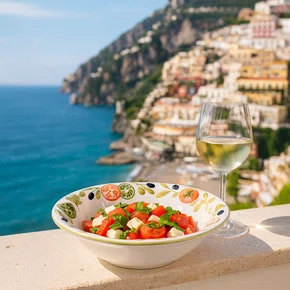Saladeira em Cerâmica Alto Relevo Caprese 25 cm