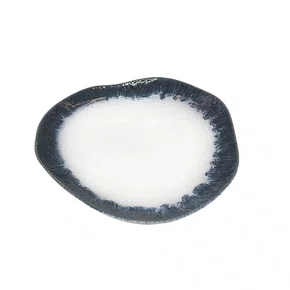 Saladeira Em Porcelana Branca e Azul 32,5 cm