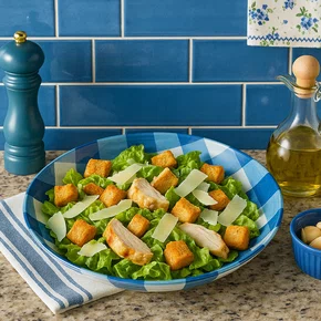 Saladeira Melamina Xadrez Azul 30 cm