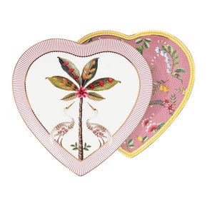 Set 02 Pratos Coração La Majorelle Pip Studio Rosa 21 cm