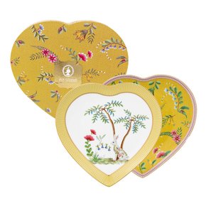 Set 02 Pratos de Coração La Majorelle Pip Studio Amarelo 21 cm