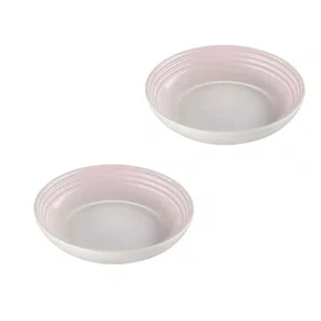 Jogo 2 Pratos Fundos 22cm Cerâmica Le Creuset Shell Pink