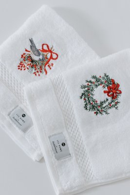 Set 2 Toalhas de Lavabo Bordadas Natal LCL Home