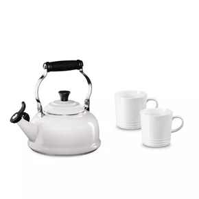 Set 3 Peças Chaleira e Caneca Le Creuset Branco